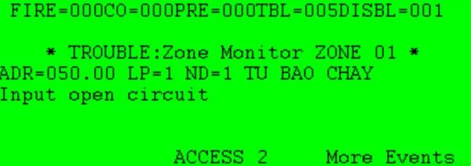  Input open circuit : Đứt dây, thiếu điện trở cuối trên modul FRCME, FRCMA, CZM