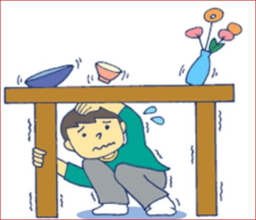 Chui xuống gầm một chiếc bàn vững chắc, chờ cho đến khi mặt đất ngừng rung chuyển
