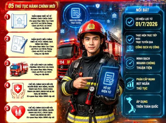 Công bố 5 thủ tục hành chính mới trong lĩnh vực PCCC và CNCH